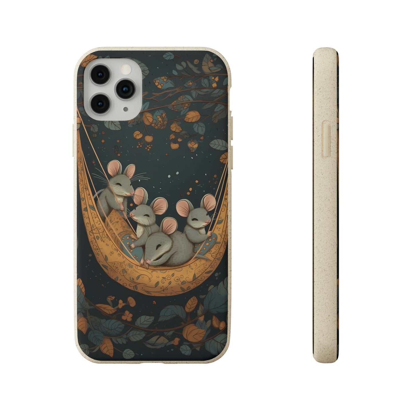 Cottagecore Field Mice in a Hammock | Biodegradable iPhone Case