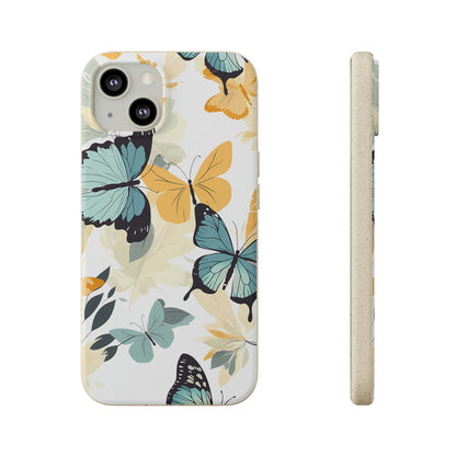 Blue and Yellow Butterflies | Biodegradable iPhone Case