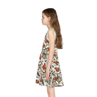 Red-Breasted Robins | Girls' Sleeveless Sundress