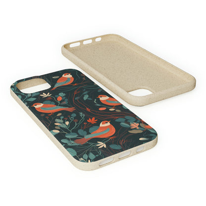 Whimsical Red-Breasted Robins | Biodegradable iPhone Case