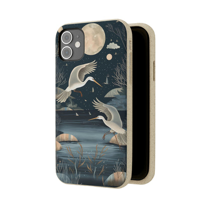 Herons Flying Over a Pond | Biodegradable iPhone Case