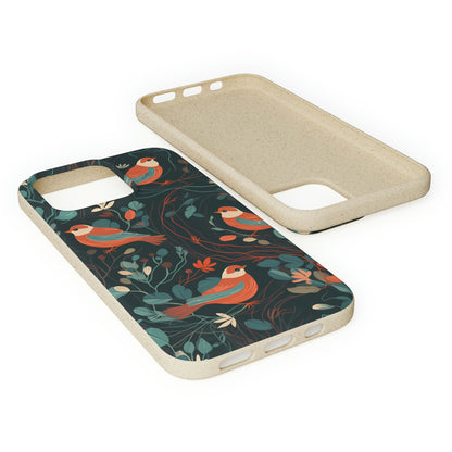 Whimsical Red-Breasted Robins | Biodegradable iPhone Case