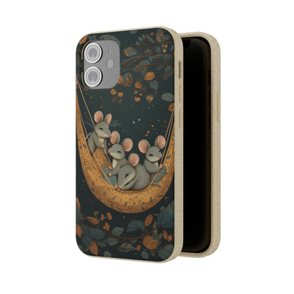 Cottagecore Field Mice in a Hammock | Biodegradable iPhone Case