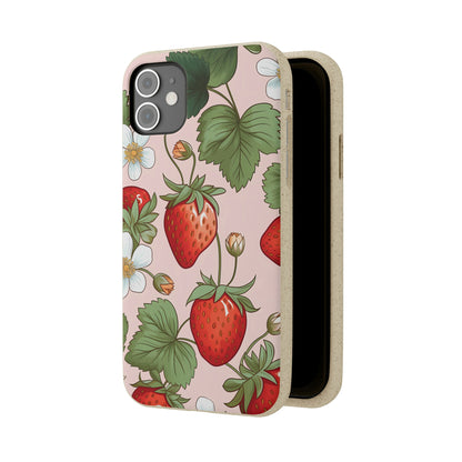 Cottagecore Strawberries | Biodegradable iPhone Case