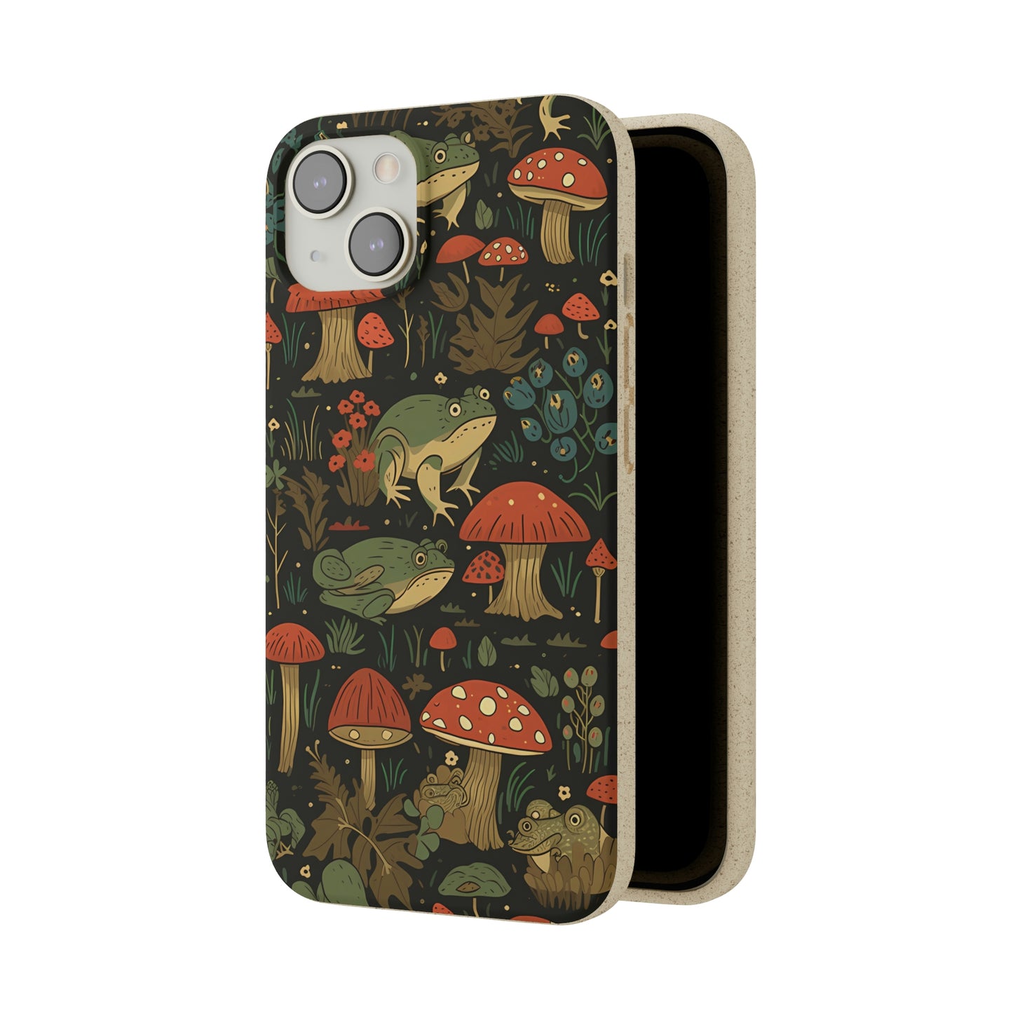 Cottagecore Frogs with Mushrooms | Biodegradable iPhone Case