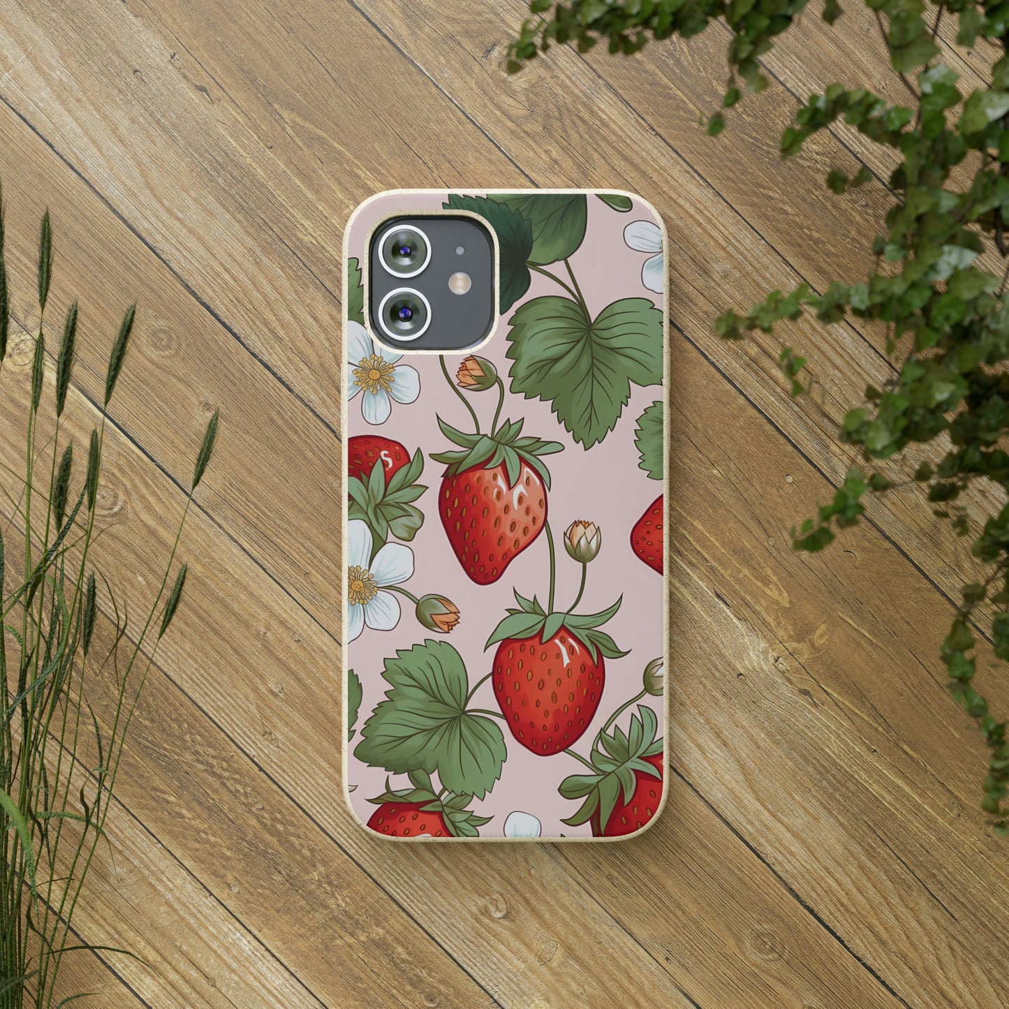 Cottagecore Strawberries | Biodegradable iPhone Case