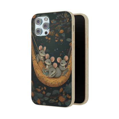 Cottagecore Field Mice in a Hammock | Biodegradable iPhone Case