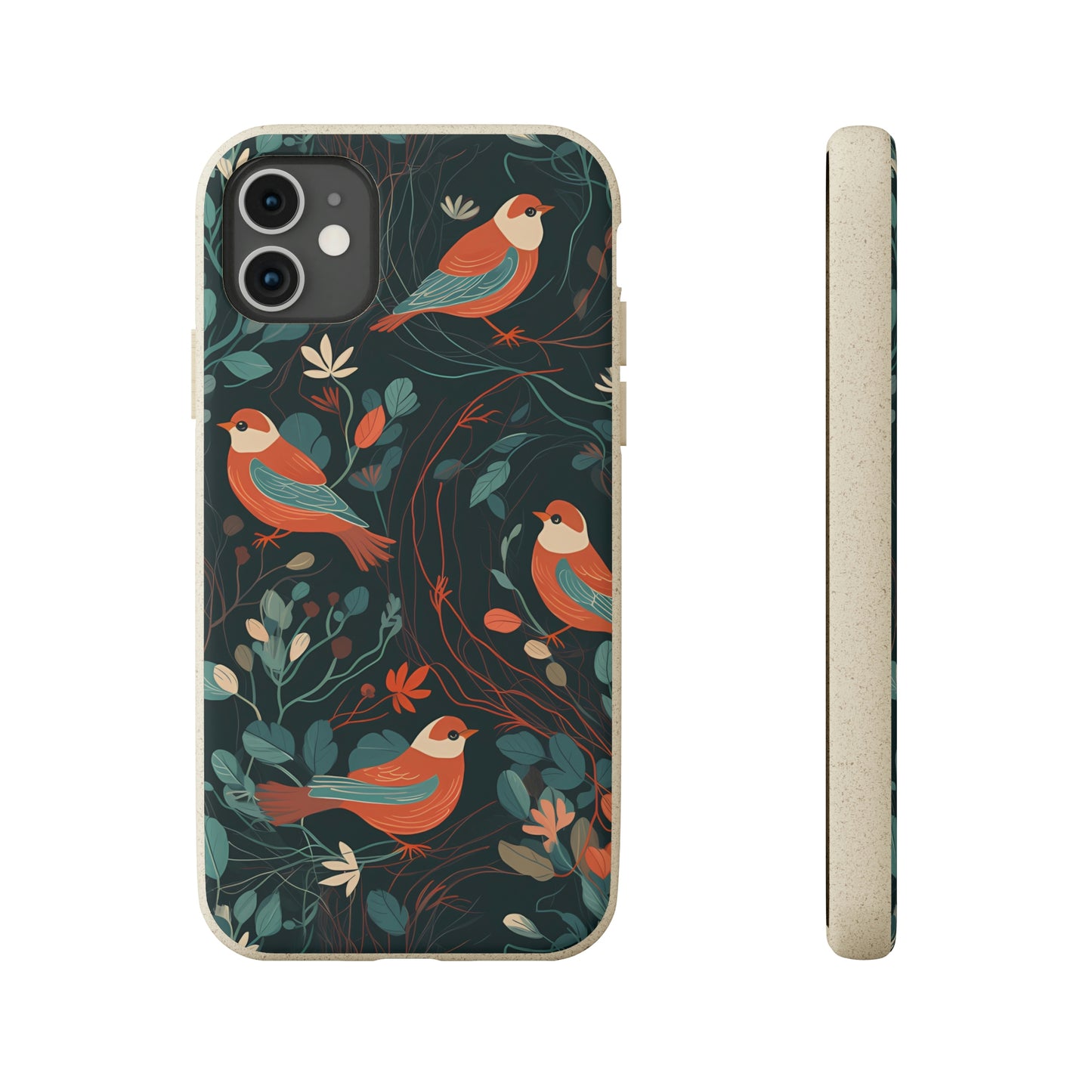 Whimsical Red-Breasted Robins | Biodegradable iPhone Case