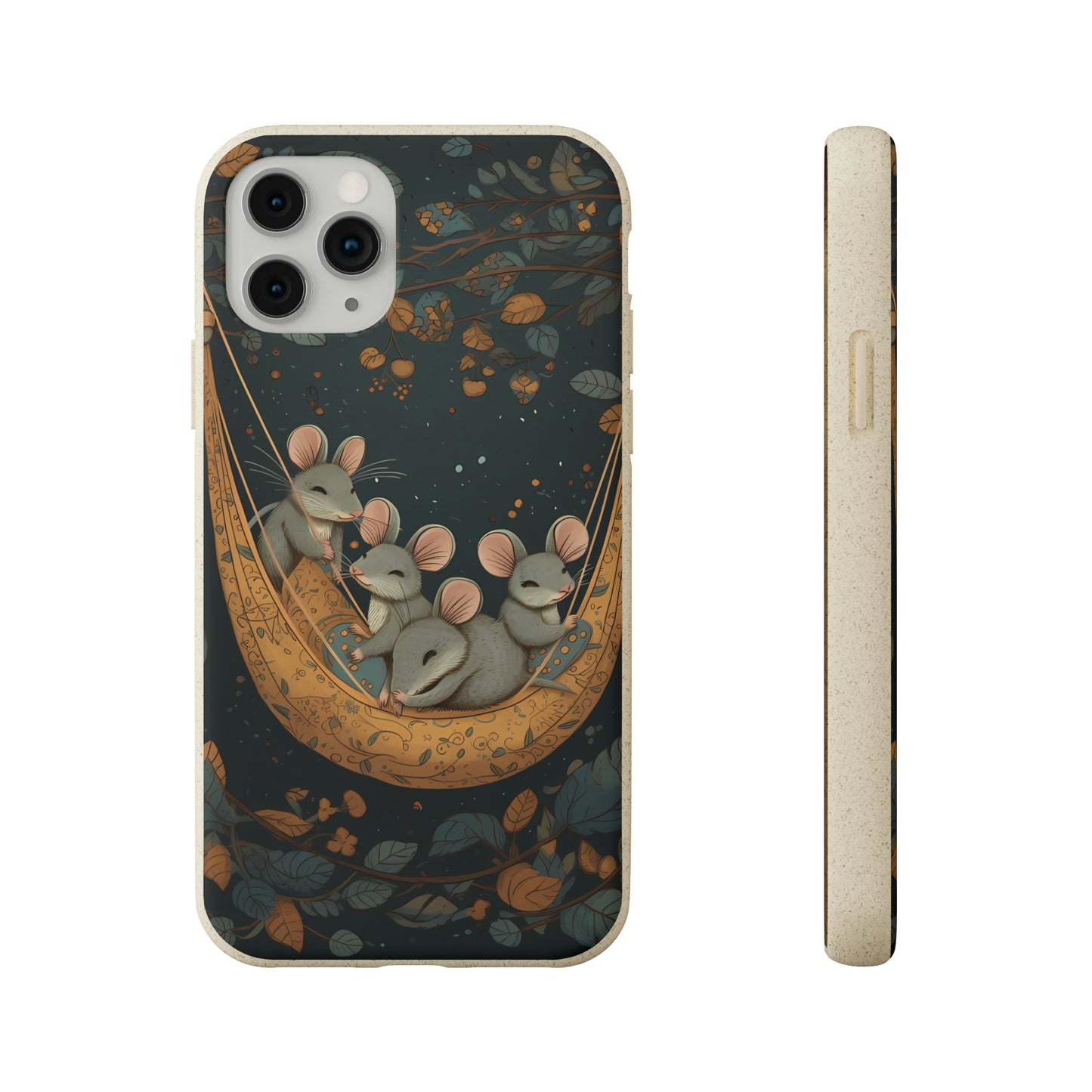 Cottagecore Field Mice in a Hammock | Biodegradable iPhone Case