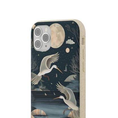 Herons Flying Over a Pond | Biodegradable iPhone Case