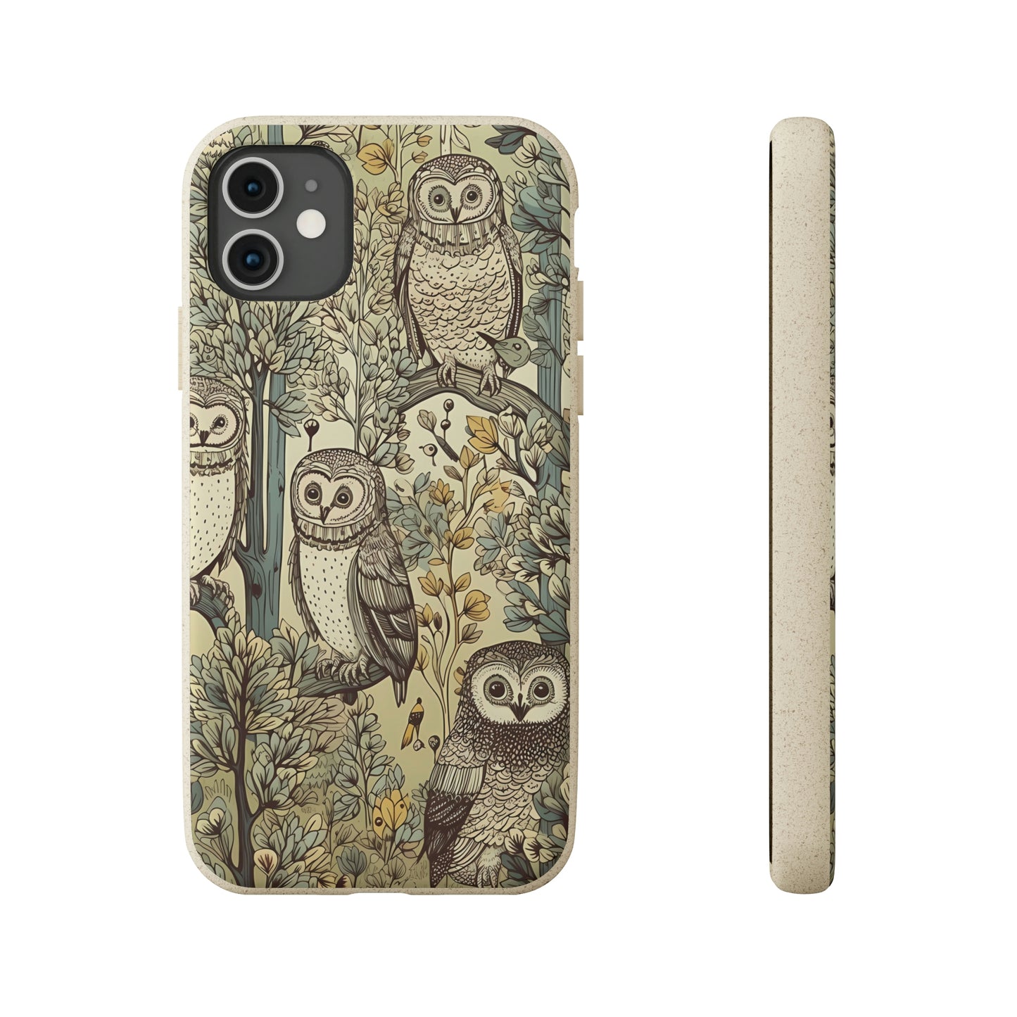 Cottagecore Owls in a Forest | Biodegradable iPhone Case