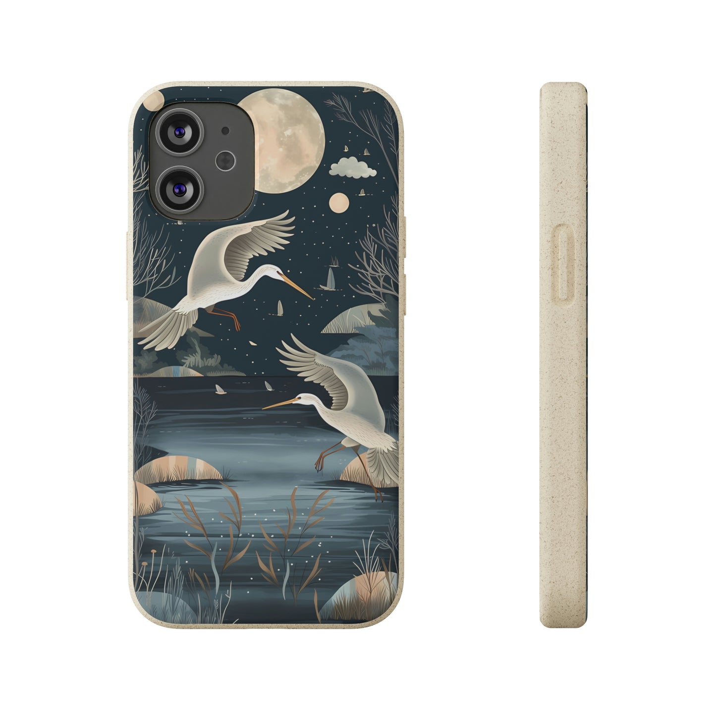 Herons Flying Over a Pond | Biodegradable iPhone Case