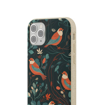 Whimsical Red-Breasted Robins | Biodegradable iPhone Case