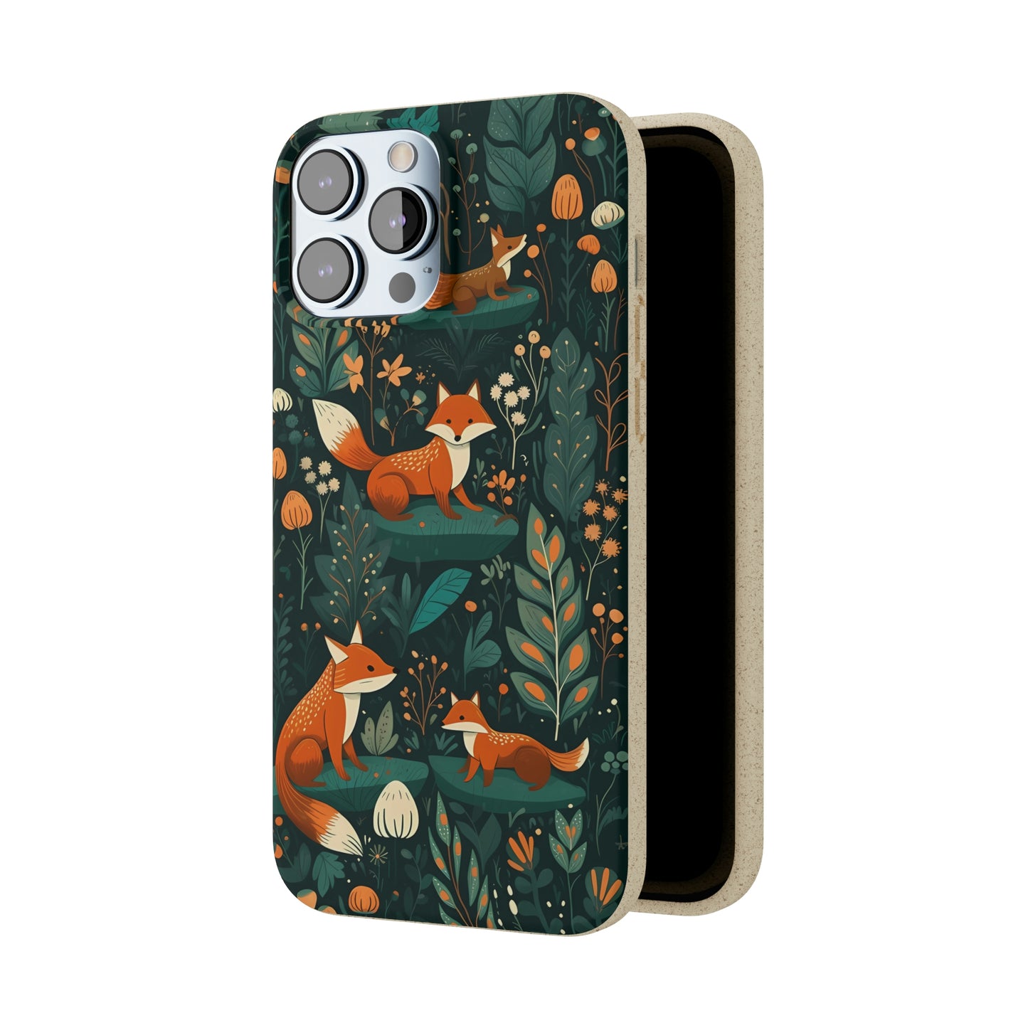 Cottagecore Foxes in a Forest | Biodegradable iPhone Case