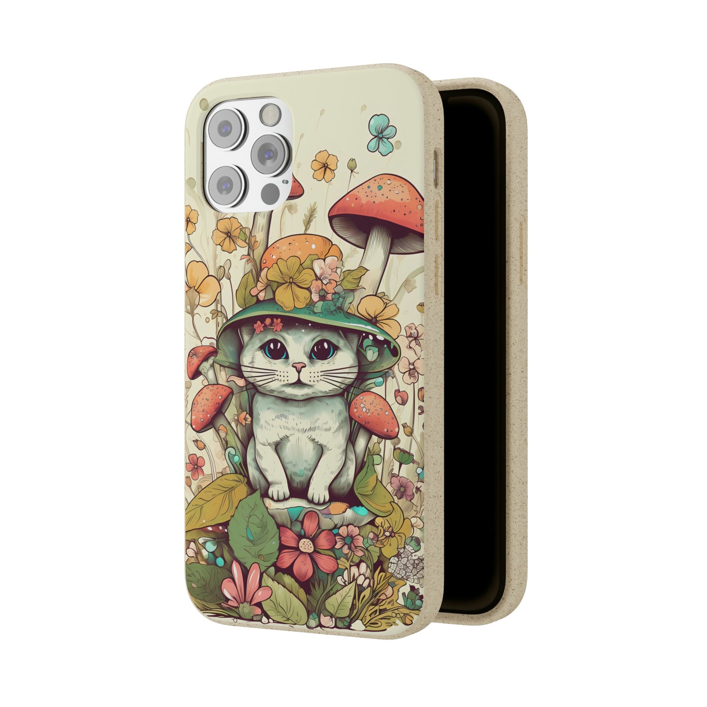 Cottagecore Cat Wearing a Hat | Biodegradable iPhone Case