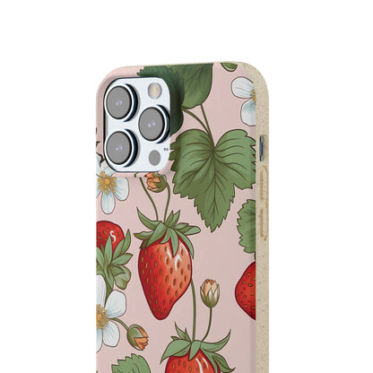 Cottagecore Strawberries | Biodegradable iPhone Case