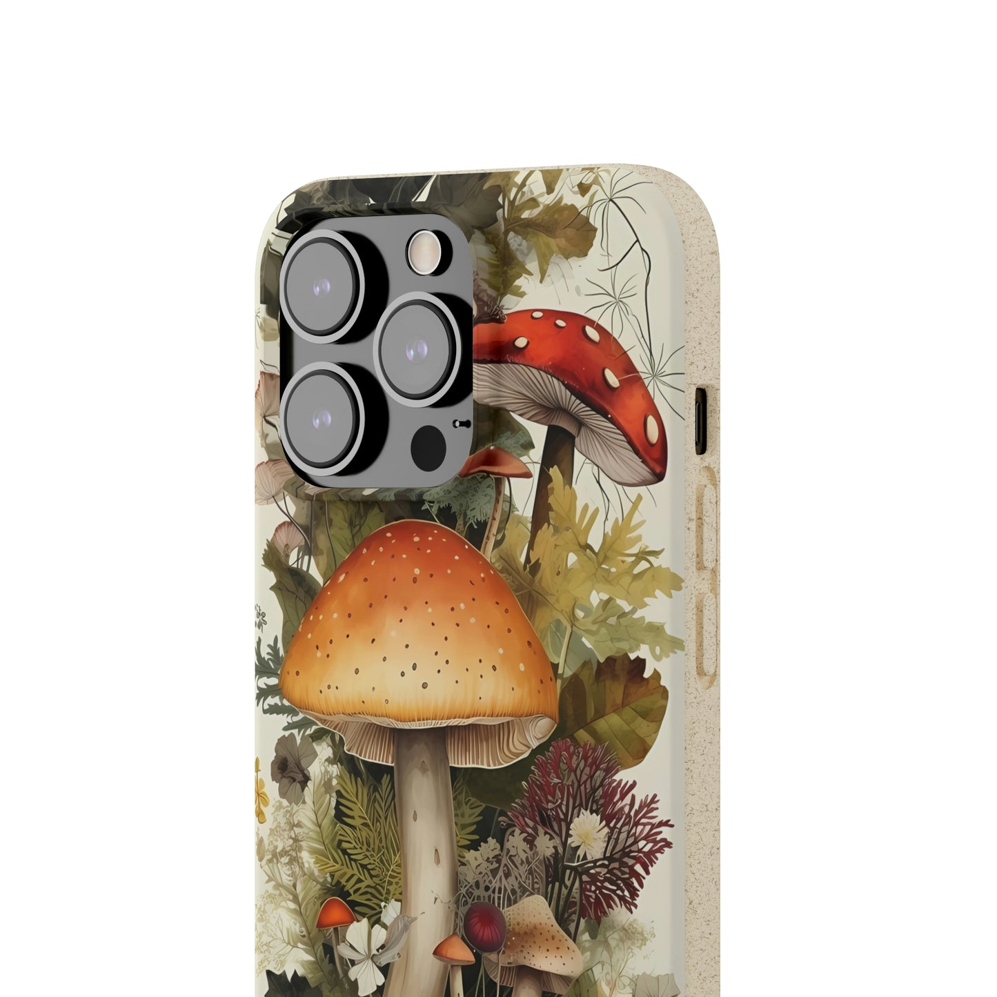 Cottagecore Mushrooms and Plants | Biodegradable iPhone Case