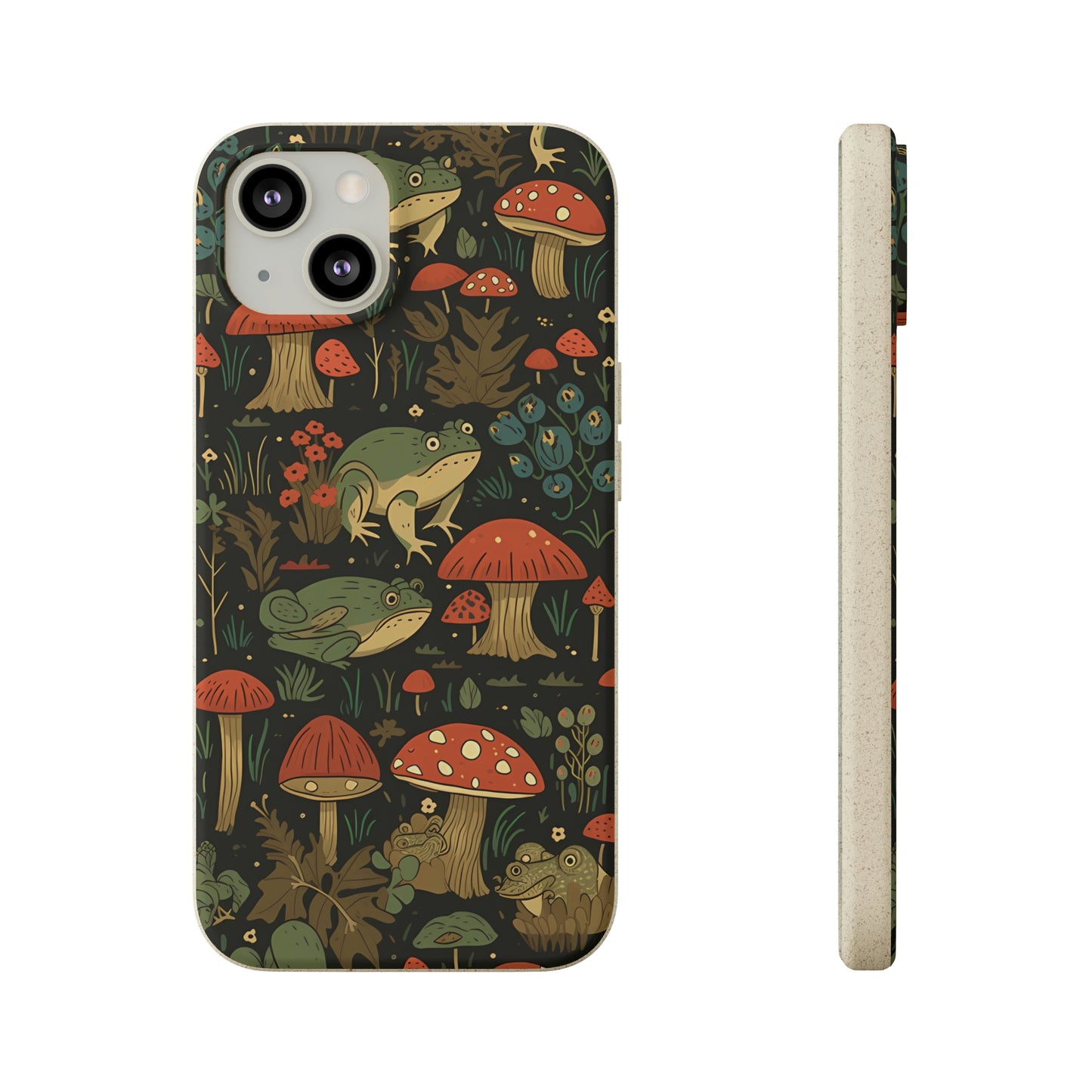 Cottagecore Frogs with Mushrooms | Biodegradable iPhone Case