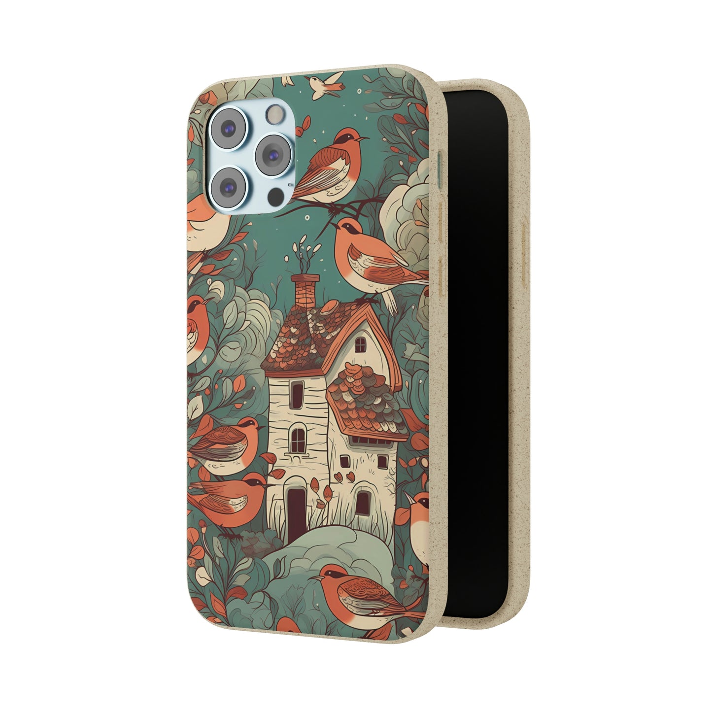 Cottagecore Red-Breasted Robins | Biodegradable iPhone Case