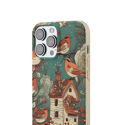 Cottagecore Red-Breasted Robins | Biodegradable iPhone Case