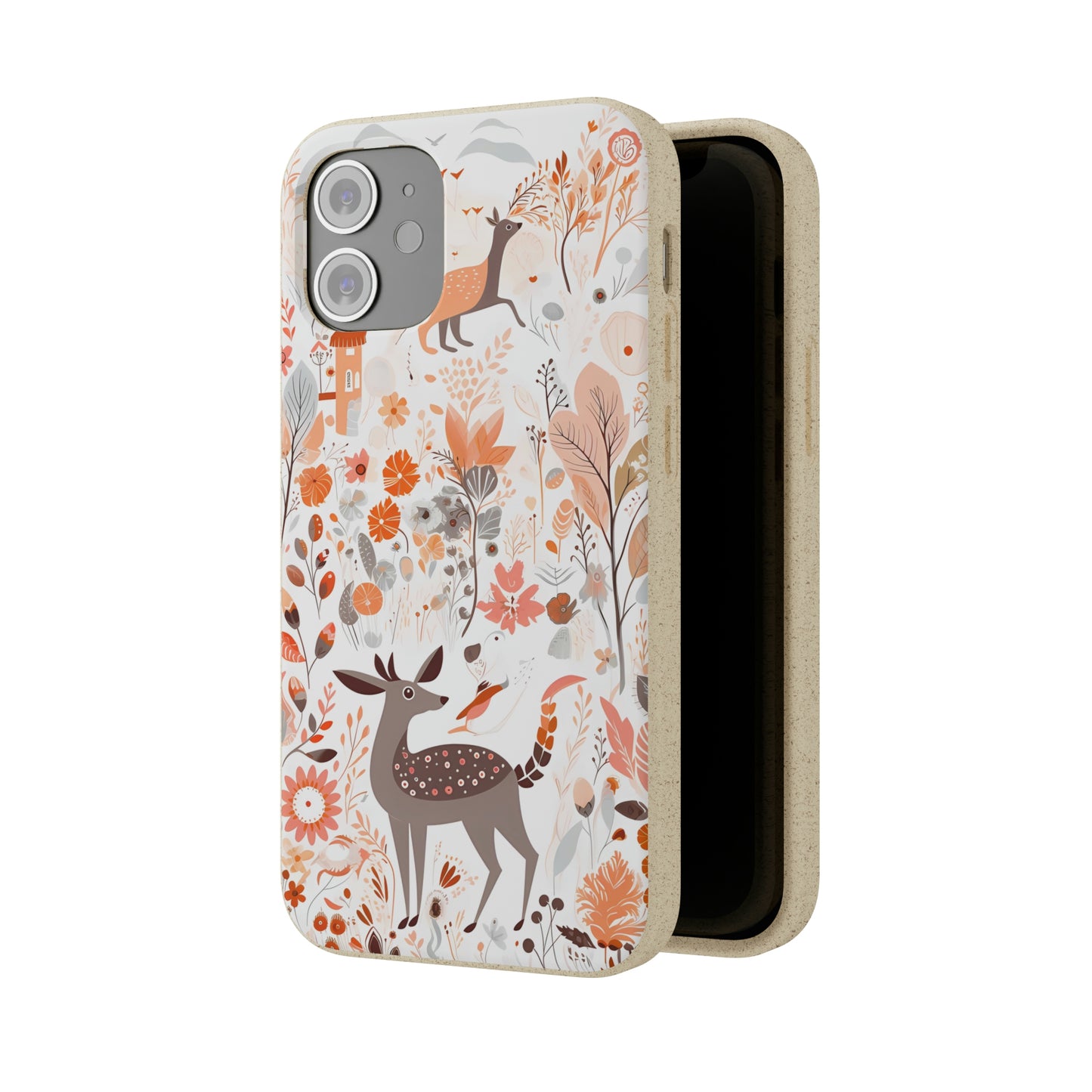 Cottagecore Field with Deer | Biodegradable iPhone Case