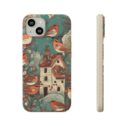 Cottagecore Red-Breasted Robins | Biodegradable iPhone Case