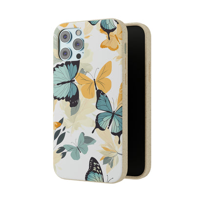 Blue and Yellow Butterflies | Biodegradable iPhone Case