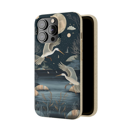 Herons Flying Over a Pond | Biodegradable iPhone Case