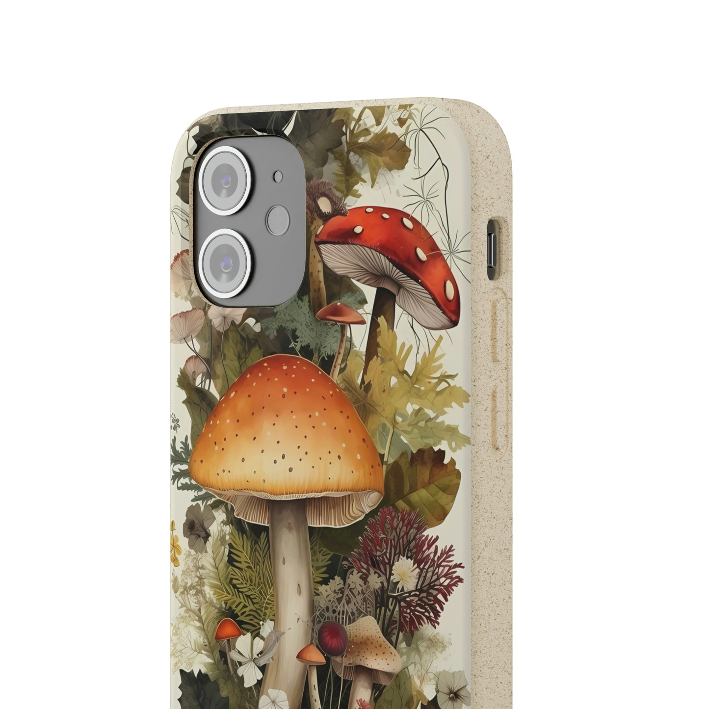 Cottagecore Mushrooms and Plants | Biodegradable iPhone Case