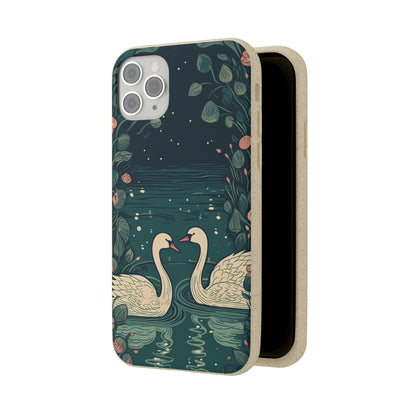 Romantic Swans on a Pond | Biodegradable iPhone Case