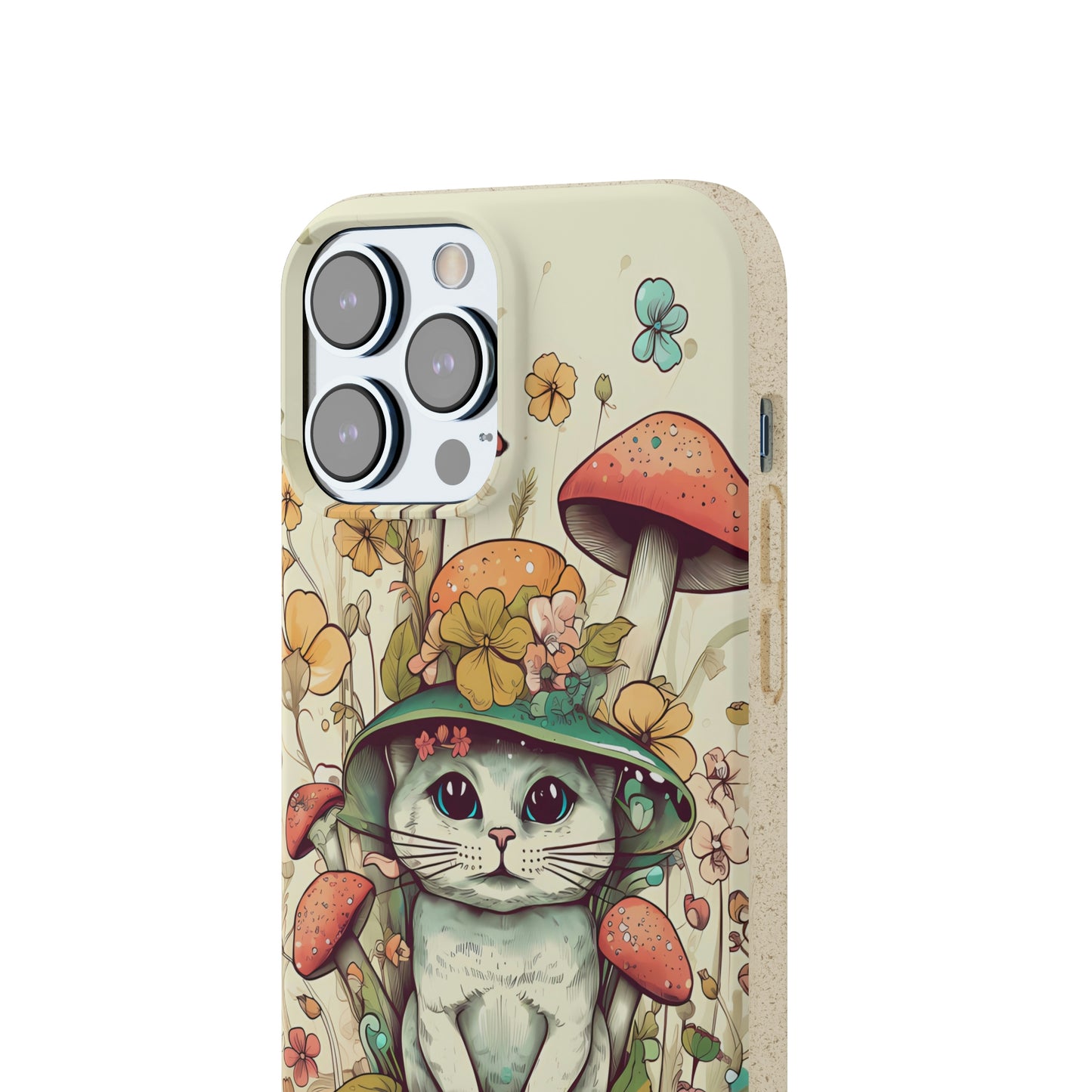 Cottagecore Cat Wearing a Hat | Biodegradable iPhone Case