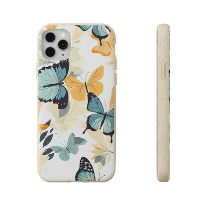 Blue and Yellow Butterflies | Biodegradable iPhone Case