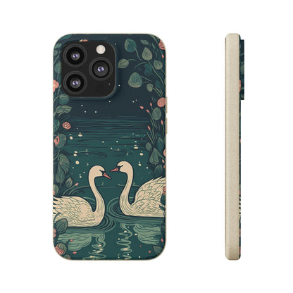 Romantic Swans on a Pond | Biodegradable iPhone Case