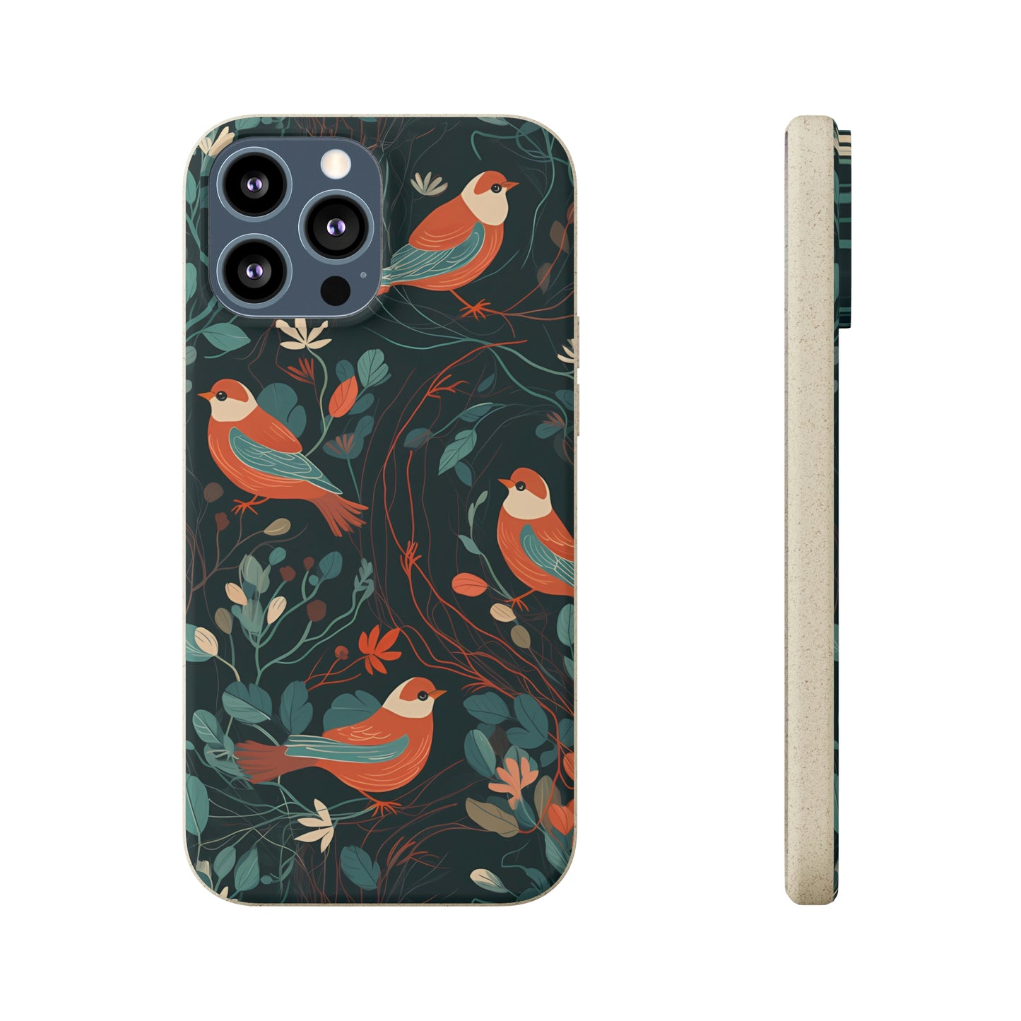 Whimsical Red-Breasted Robins | Biodegradable iPhone Case