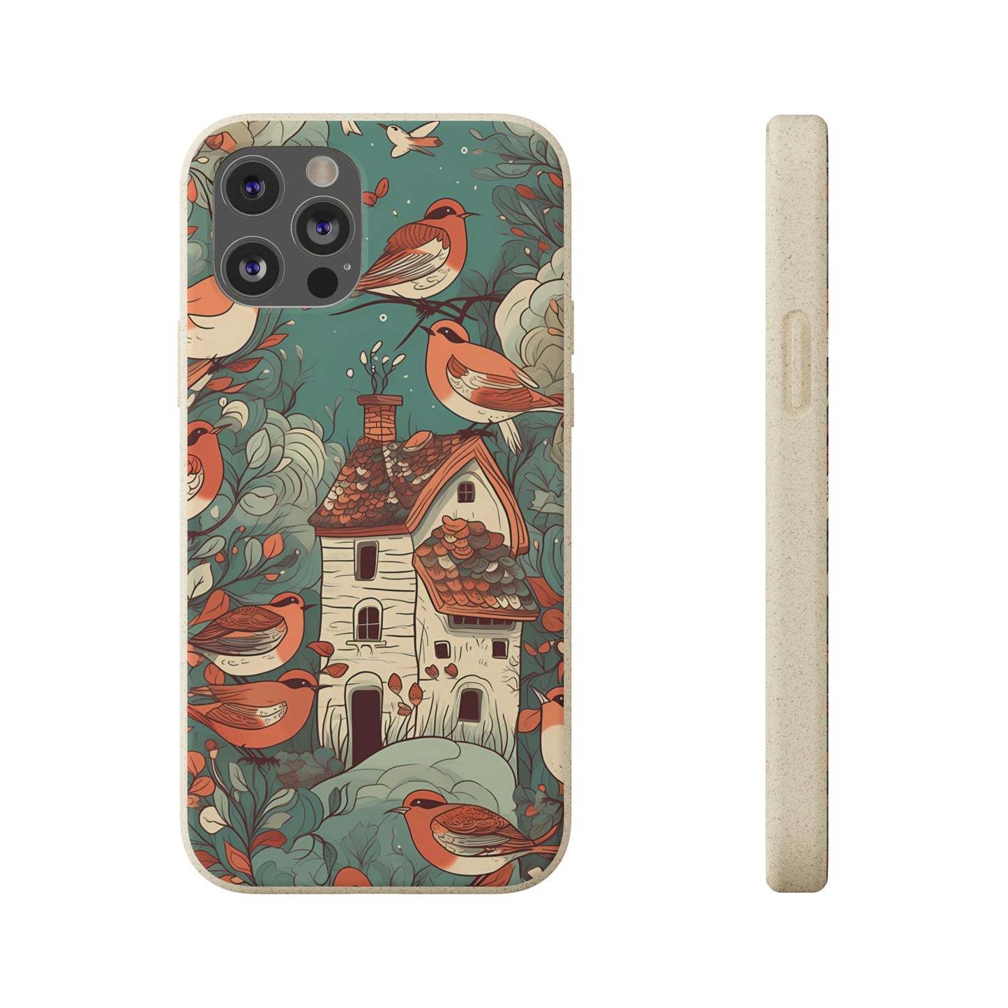 Cottagecore Red-Breasted Robins | Biodegradable iPhone Case