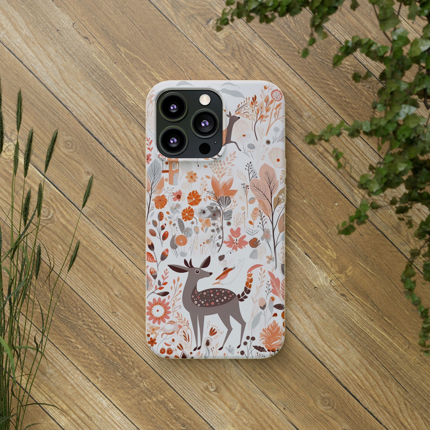 Cottagecore Field with Deer | Biodegradable iPhone Case