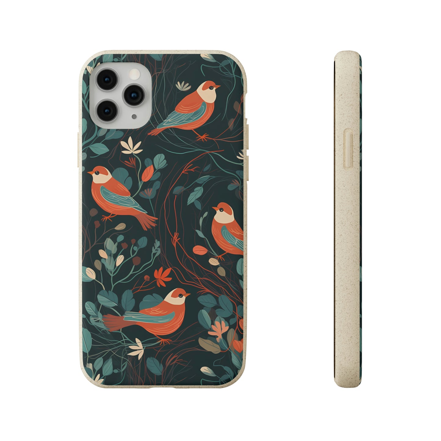 Whimsical Red-Breasted Robins | Biodegradable iPhone Case