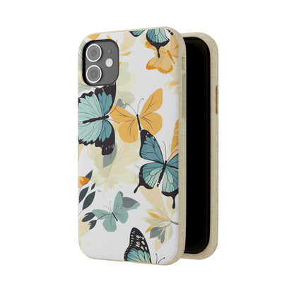 Blue and Yellow Butterflies | Biodegradable iPhone Case