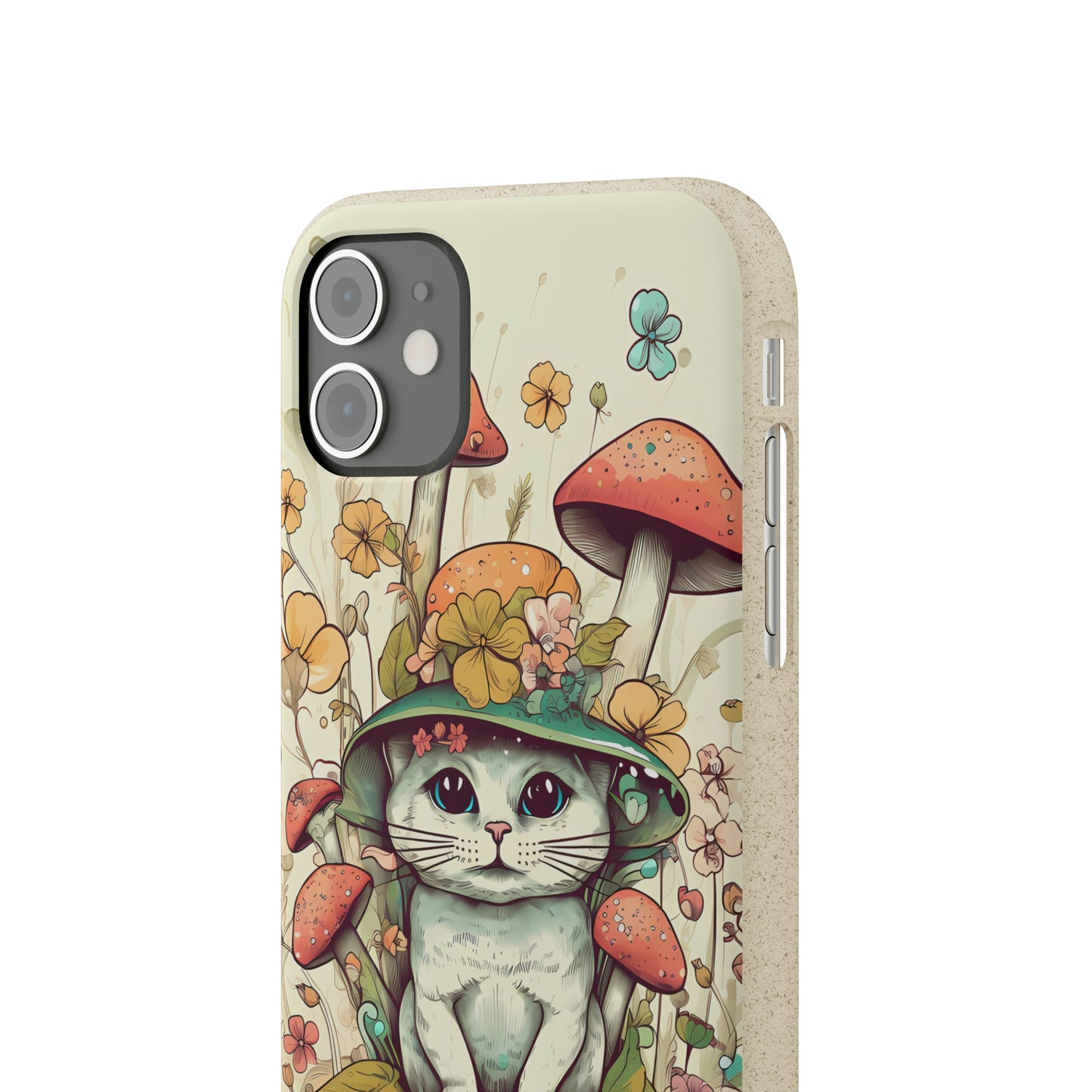 Cottagecore Cat Wearing a Hat | Biodegradable iPhone Case