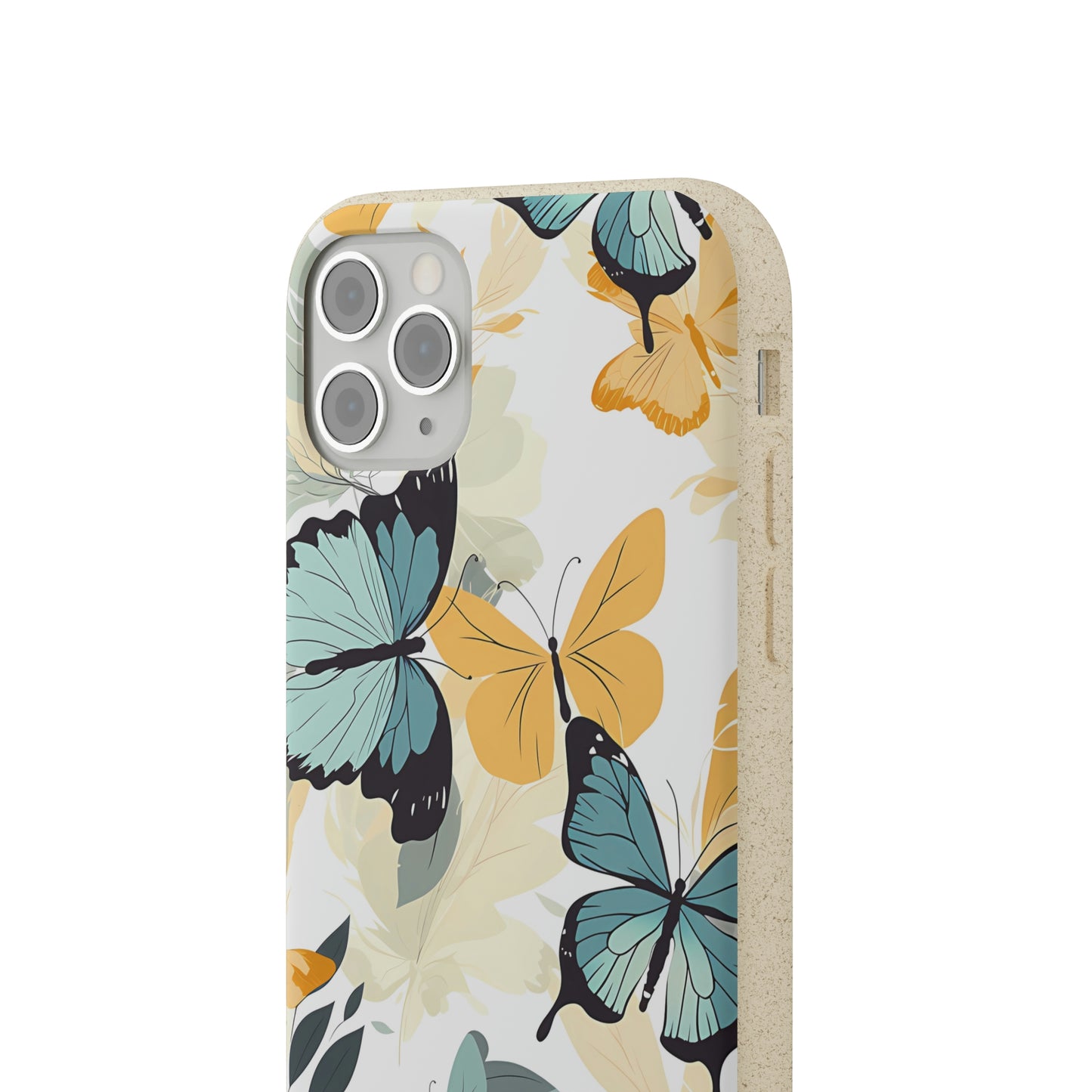 Blue and Yellow Butterflies | Biodegradable iPhone Case