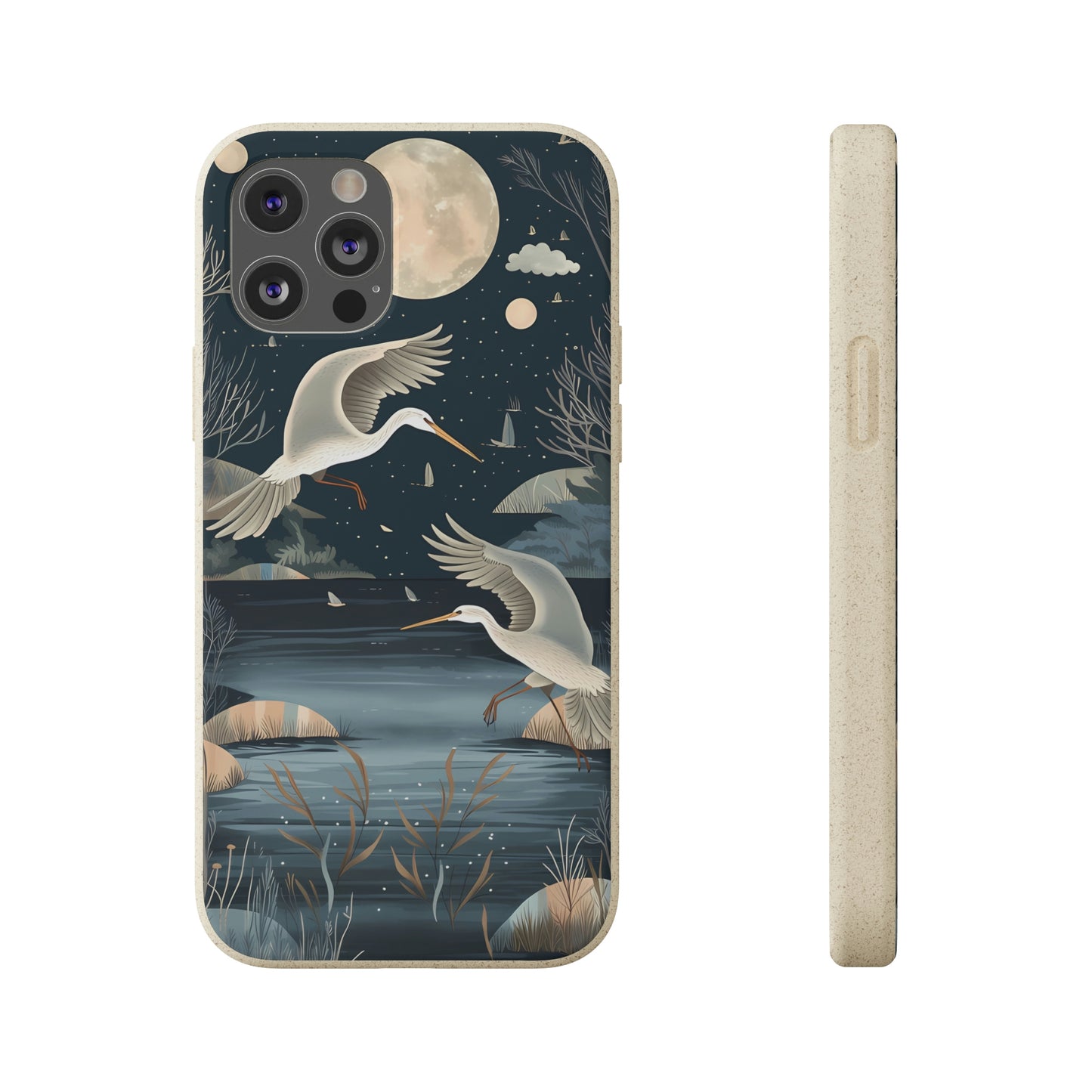 Herons Flying Over a Pond | Biodegradable iPhone Case