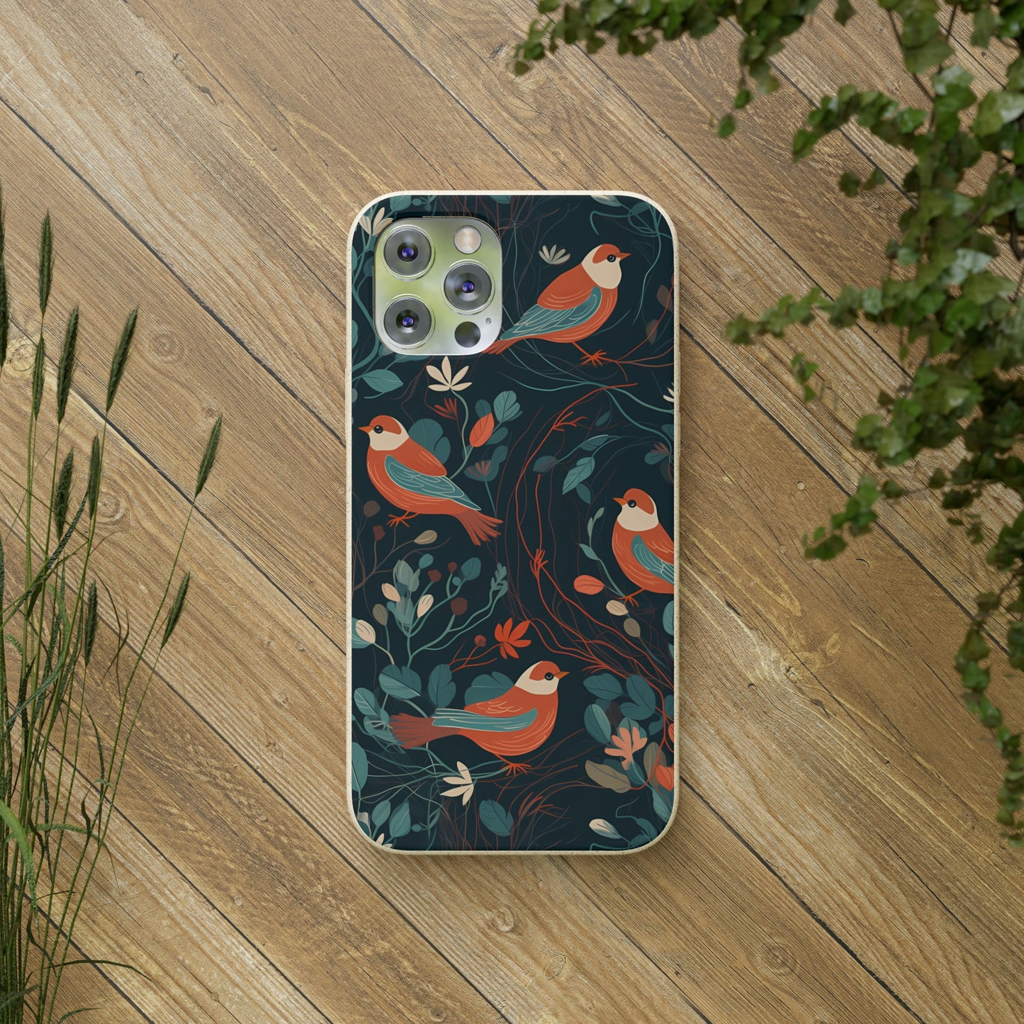 Whimsical Red-Breasted Robins | Biodegradable iPhone Case