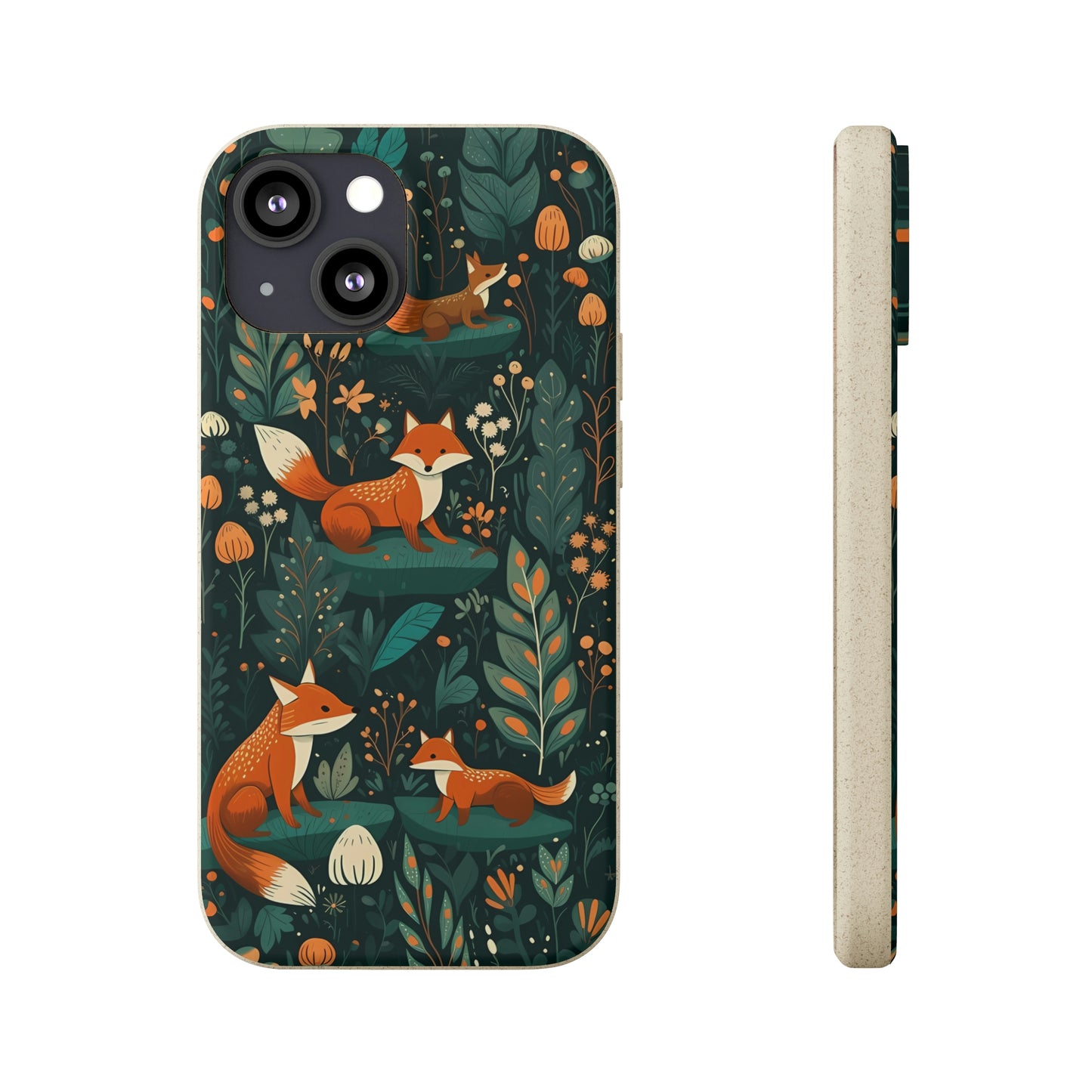 Cottagecore Foxes in a Forest | Biodegradable iPhone Case