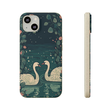 Romantic Swans on a Pond | Biodegradable iPhone Case