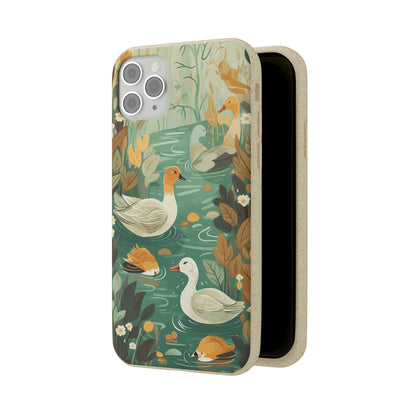 Cottagecore Ducks in a Pond | Biodegradable iPhone Case