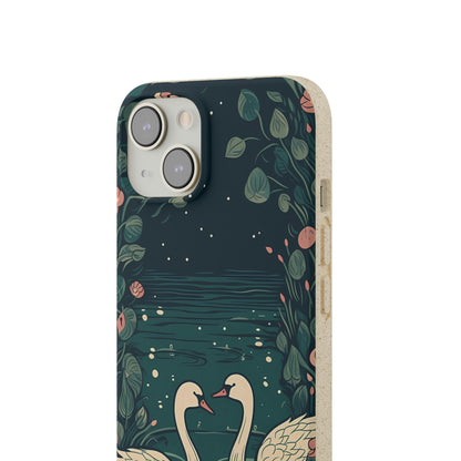 Romantic Swans on a Pond | Biodegradable iPhone Case