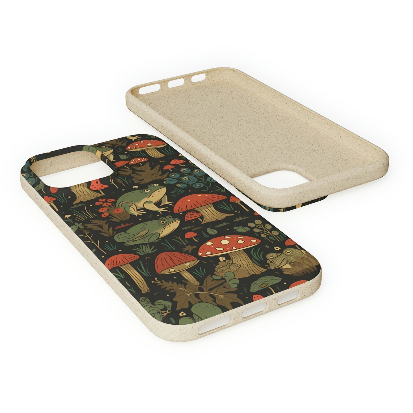 Cottagecore Frogs with Mushrooms | Biodegradable iPhone Case