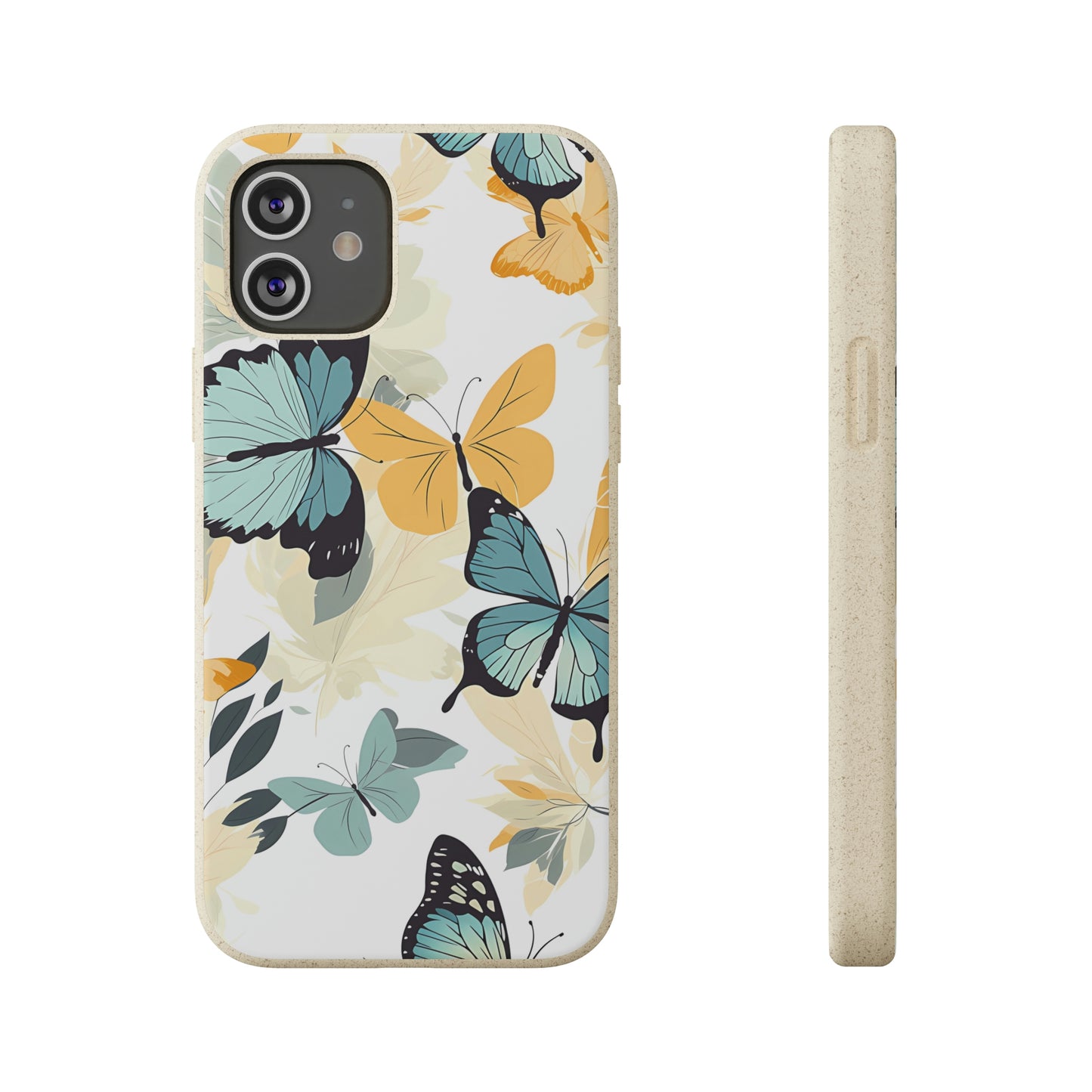 Blue and Yellow Butterflies | Biodegradable iPhone Case