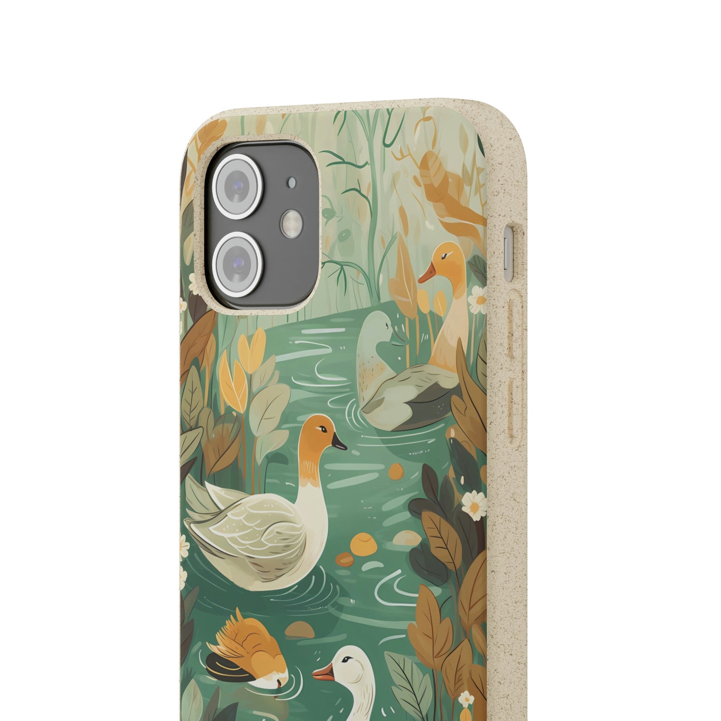 Cottagecore Ducks in a Pond | Biodegradable iPhone Case