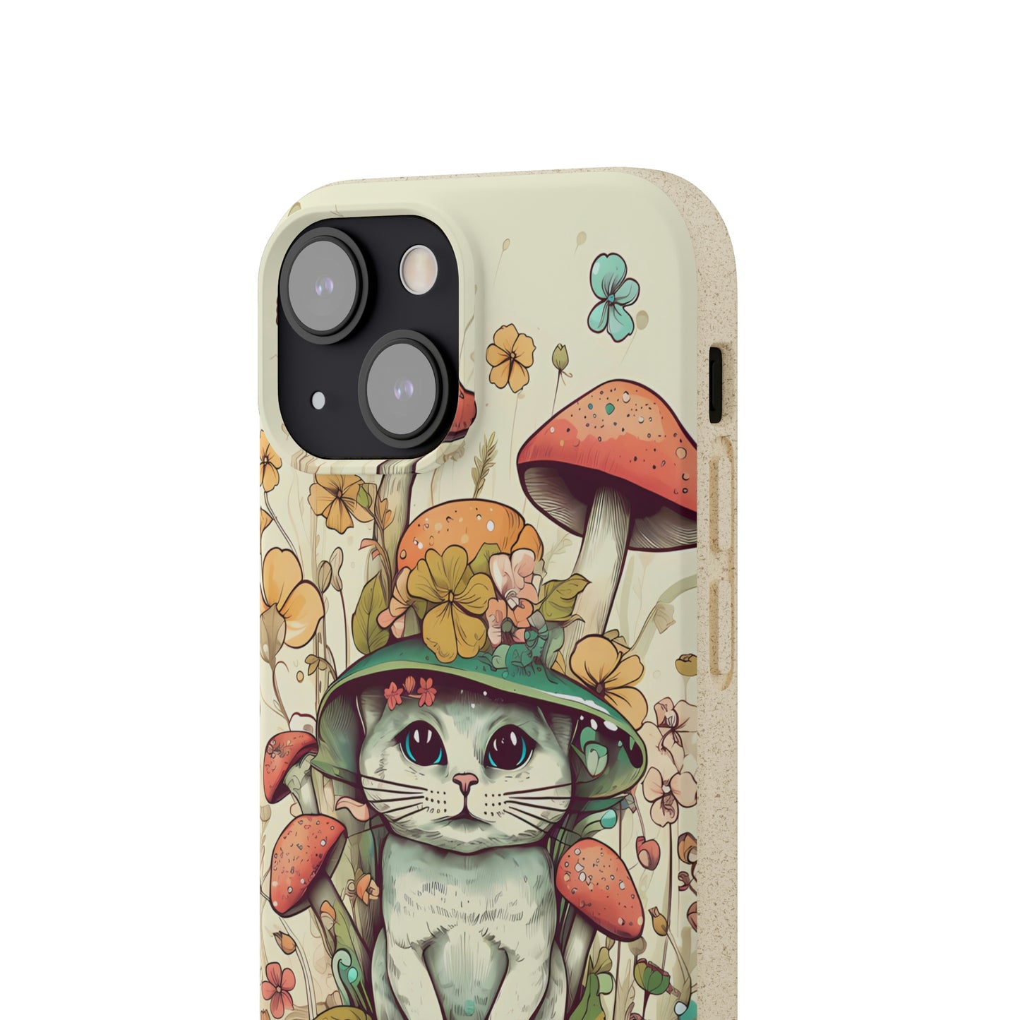 Cottagecore Cat Wearing a Hat | Biodegradable iPhone Case